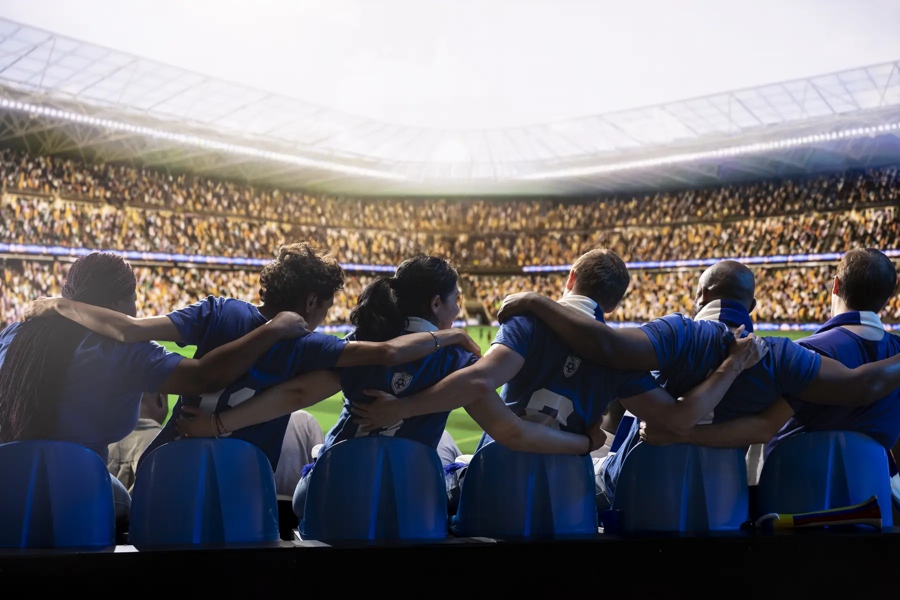 Team huddled together before a match